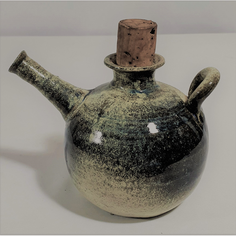 Keramiek gekleurd olielampje, gesigneerd